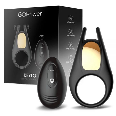טבעת רטט נטענת שלט רחוק Go Power - Keylo Penis Ring with Remote Control