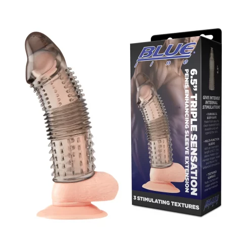 שרוול מאריך - Blue Line Triple Sensation Penis Enhancing Sleeve Extension